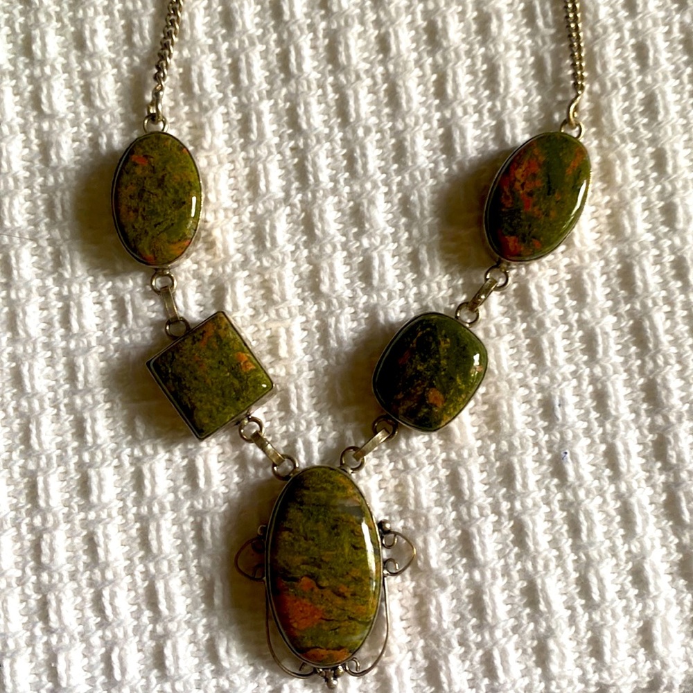 Unikite gemstone necklace